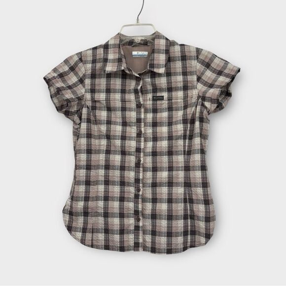 Columbia Omni-Shade Short Sleeve Hiking Blouse in Plaid Women's Size S - Picture 3 of 9